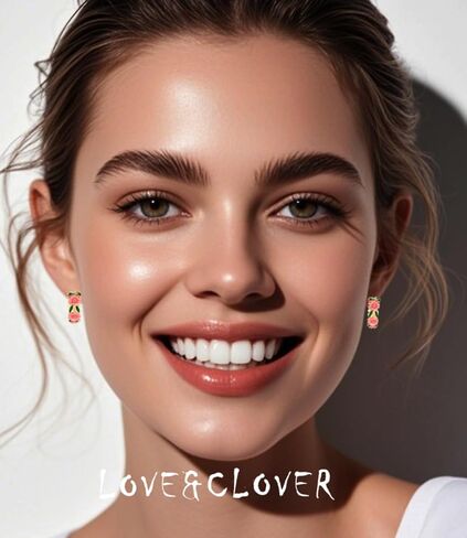 أقراط دائرية من LOVE&CLOVER للنساء على شكل زهرة وردية in Kuwait