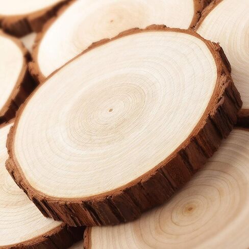 شرائح خشبية غير مكتملة من Fuyit ، 8pcs 5.5-6 بوصة أقراص خشبية طبيعية مع اللحاء للحرف Rustic DIY ، قاعدة الطاولة ، زخرفة الزفاف in Kuwait