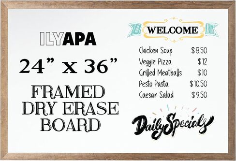 Ilyapa Extra Large Magnetic Chalk Board for Wall - Hanging Sandwich Menu Chalkboard Signs for Restaurant, Cafe, Food Truck, or Kitchen - Wall Mounted Magnet Board - 58x25 Inches - White in Saudi Arabia