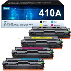 410A Toner Cartridges 4 Pack- Replacement for HP 410A 410X Compatible for HP Color Laserjet Pro MFP M477fnw Toner, M477fdw Toner, M452dn Toner, HP Color Laserj Pro M477 M452 Series | CF410A