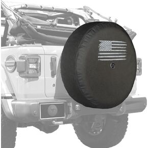 Boomerang - Distressed American Flag - 32" Soft JL Tire Cover for Jeep Wrangler JL (with Back-up Camera) - Sport & Sahara (2018-2024)