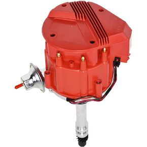 A-Team Performance - HEI Distributor 65K Coil 7500 RPM - Compatible with Chevrolet GM GMC SBC BBC 262 265 267 283 302 305 307 327 350 383 400 SBC & 396 427 454 - Super Red Cap