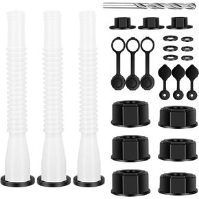 Gas Can Spout Replacement, Gas Can Nozzle, (3 Kit-White) Flexible Pour Nozzle Suitable for Most 1/2/5/10 Gal Oil Cans, Gas Spout Replacement, Fuel Can Spout, Gas Tank Nozzle