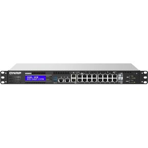 QNAP QGD-1602-C3758-16G-US Smart Edge Switch That Runs QTS and Supports Hosting Virtual Machines (VMs), Enabling Versatile Applications to Satisfy All Your Networking Needs. (Diskless)