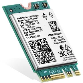 بطاقة Binardat WiFi 6E M.2 AX210NGW WiFi محول الشبكة، شريحة Intel AX210 بلوتوث 5.3، 5400 ميجابت في الثانية ثلاثي الموجات 2.4 جيجا هرتز/5 جيجا هرتز/6 جيجا هرتز OFDMA وMU-MIMO، لأجهزة الكمبيوتر المحمول Windows 10/11