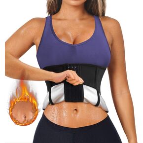 SCARBORO Workout Waist Trainer Cincher for Women Sweat Waist Trimmer Body Shaper Tummy Control Girdle Sauna Suit for Women