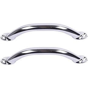 2PCS Boat Grab Handle Handrail Polished Stainless Steel Round Tube Marine Boat Handles Grab - 9" Long
