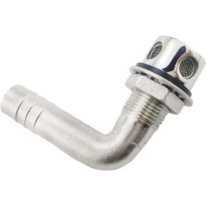 SHENGHUISS Boat Tank Vent Stainless Steel 316 Marine 90 Degree Flush Mount Thru-Hul Tank Vent with Mounting Gasket Hardware