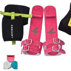 Gymnastics Grips Set, Grips for Gymnastics Girls, Dowel Grips with Soft Leather, Double Buckle Wrist Closure, and Adjustable Finger Holes, for All Ages