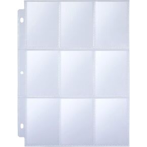 36 Pack 9 Pocket Page Protector, Holds 324 Cards, Trading Card Sleeves Page Clear Sheet Protector Pages for 3 Ring Binder, Card Sheets for Standard Size Cards
