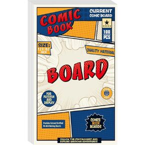 Leffis 100 Comic Book Boards, Current Size Comic Boards Thick and Durable Regular Comic Book Backing Boards and Reusable Comic Book Boards for Regular Comics Boards X 100PCS