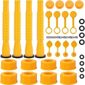 33PCS Gas Can Spout Replacement, Old Style Gas Can Spout Kit, Flexible Nozzle, Gas Can Vent, Can Cap and Fuel Vent Caps, Fits Most of The Cans