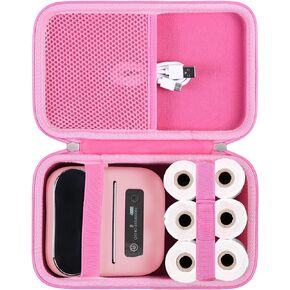khanka Hard Case with Phomemo m221/M220/M110/m110s Label Maker - Portable Bluetooth Label Maker Carrying Storage Bag for Printer Labels, USB Cable and Accessories (Case Only) (Black)