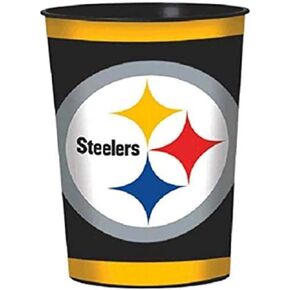 Amscan Pittsburgh Steelers Favor Cup - 16 oz. (Pack of 12) - Durable Material - Perfect for Game-Day Drinks and Fan Gatherings