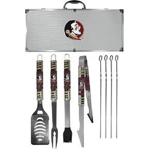NCAA Siskiyou Sports Fan Shop Florida State Seminoles Steel Tailgater BBQ Set w/Case 8 piece Gray