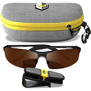 Polarized Sports Sunglasses for Men - Daytime Anti-Glare Copper TAC Lens - Metal Semi-Rimless Frame - Driving Fishing Shooting - Knight Visor