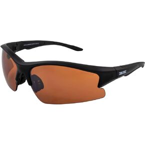 نظارات Epoch Eyewear Brodie Sport Golf الآمنة للرجال والنساء بإطار من البولي كربونات مع عدسة كهرمانية