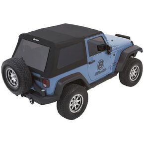 Bestop 5492217 Black Twill Trektop NX Glide Convertible Soft Top for 2007-2018 Wrangler JK 2-door