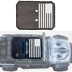 Bestaoo Full Mesh Sunshade Top Cover, Polyester Top Cover Provides UV Sun Protection for Jeep Wrangler JK 2007-2017 4 Doors, Black