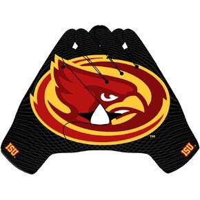Design Iowa State University ISU Cyclones Football Gloves with Super Stick-Tach Silicone Grip Palms. Men's & Youth Boys Sticky Football Receiver Gloves