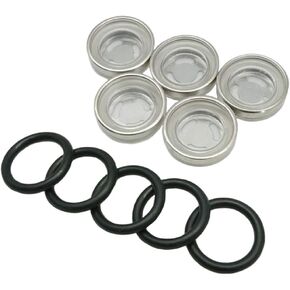 Lefossi 5 sets 18mm Sight Glass Lens Gasket Repair Kit Motorcycle Front Rear Brake Clutch Master Cylinder