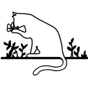 Metal Wall Art Decor, Minimalist Cat Play with Butterfly Funny Metal Wall Art, Modern Abstract Line Drawing Pet Sculptures for Living Room Bedroom Bathroom Black…