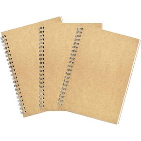 3 Pack College Ruled Notebook, Soft Yellow Cover Spiral Notebook, Memo Notepad Sketchbook, Students Office Business Diary Spiral Book Journal,100 Pages, 50 Sheets, 7.48 x 5.11 Inch