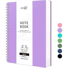RETTACY Bullet Dotted Journal, B5 Spiral Dotted Notebook with 300 Pages, 7.4" × 10", Medium Size, 100 GSM Thick Paper, Flexible Plastic Cover, Bullet Journaling, Planning, Tracking (Dark Green)
