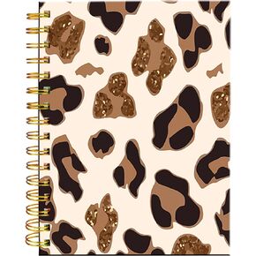 iampanda Spiral Journal Notebook,Strong Twin-Wire Binding with Premium Paper for Girl Women,Cute 60 Sheets A5 College Ruled Notebook/Journal,Perfect for School Office Home Gifts,Black Polka Dot