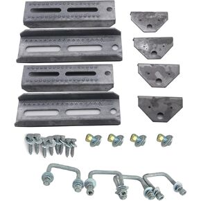 (4) 8" Galvanized Swivel Top Bunk Bracket Kit with Hardware for 2x3 Boat Trailer Crossmember