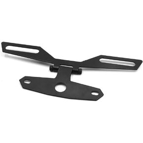 uxcell Universal Motorcycle Adjustable Folding License Plate Holder Tail Light Bracket Mount