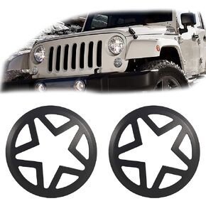 JK Front Turn Signal Light Guard Cover Compatible with 2007-2018 Jeep Wrangler JK & Unlimited - Pair