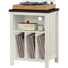 Record Player Stand with Vinyl Record Storage,Black Record Player Table Holds up to 160 Albums,Large Wood Turntable Stand Cabinet Dispaly Shelf for Living Room,Bedroom,Office