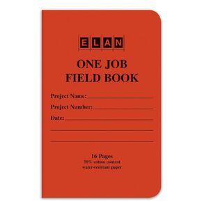 Elan Publishing Company One-Job Saddle Stitched Field Surveying Book 4 ⅝ x 7 Orange Stiff Cover (Pack of 24)