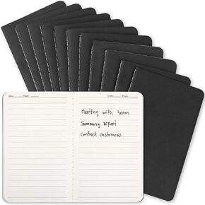 Mini Pocket Notebooks Bulk 3.5 x 5.5 Inches 12 Pack Small Note Pads Lined Little Journals for Kids Men Women Writing Note Taking, 30 Sheets/60 Pages(Black Cover)
