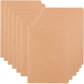 Large Blank Notebook Journals Bulk with Thick Plain Paper, 60 Pages, 8.5x11 inch, Sketchbook Composition Diary Subject Notebooks Planner for Students Office, Kraft Journal Set, 12 Pack