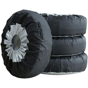 Seasonal Tire Spare Tire Cover Portable Wheel Bags Winter Tire Cover Eco-Friendly Tire Handle for Easy Transportation 4pcs Fits 25-31 Inch Tire Diameter Cars and Trucks (M)