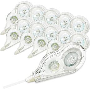 Whiteout Correction Tape Invisible Tape Value (Pack of 10) Instant Dry Easy to Use Applicator for Office Administration, Note Taking, Marking, Crafting, Scrapbooking
