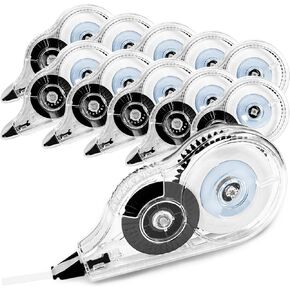 Whiteout Correction Tape Invisible Tape Value (Pack of 10) Instant Dry Easy to Use Applicator for Office Administration, Note Taking, Marking, Crafting, Scrapbooking