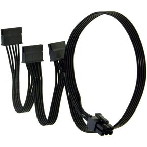 6 Pin to 3X 15 Pin SATA Hard Drive Power Adapter Cable for Some Types of Thermaltake Modular PSUs 20-in(50cm)