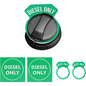 Carrotez Diesel Fuel Cap Silicone Ring 2PCS with 2 Stickers, Gas Cap Truck Accessories Replacement Parts - Green