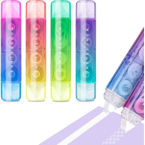 2 in 1 White Out Correction Tape and Double Sided Tape Pen Adhesive Roller, Quick Dry Japan White Out with Permanent Adhesive Tape Runner for School, Office, Crafting, Scrapbooking (4 Pack) in Kuwait