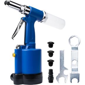 Pneumatic Pop Rivet Gun Hydraulic Air Rivet Tool Kit with 3/32-inch 1/8-inch 5/32-inch 3/16-inch Nosepieces