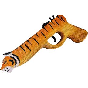 Animal Rubber Band Gun - Quality Wood & Handcarved - Easy Load - 8 Rubber Bands per Set (Fox)