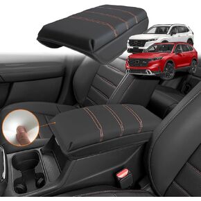 Center Console Cover for 2023 2024 Honda CRV Accessories, Leather Armrest Cover Lid Cushion Protector for Honda CR-V Hybrid LX EX EX-L Sport Touring Accessories