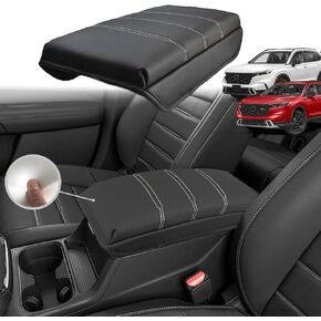 غطاء وحدة التحكم المركزية لملحقات Honda CRV 2023 2024، غطاء مسند ذراع جلدي وغطاء وسادة واقي لملحقات Honda CR-V Hybrid LX EX EX-L الرياضية للتجول