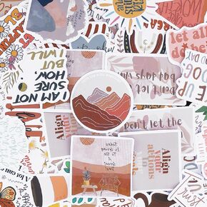 Affirmation Stickers 100 PCS, Boho Inspirational Quote Aesthetic Stickers Waterproof for Women Holographic, Retro Motivational Boho Decals for Vision Board Water Bottles Laptops Journals Cups