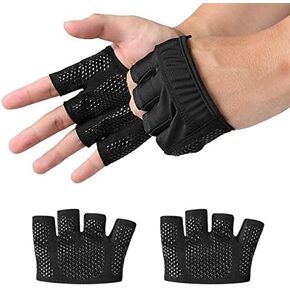 Fitness Exercise Gloves, Silicone Non-slip Four Finger Weightlifting Protection Gloves, Men Women Callus Guard Workout Grip Gloves, Protect for Power Cross Training Lifting Hanging Cycling Yoga