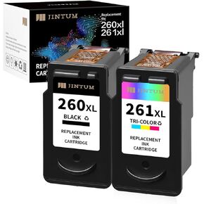 JINTUM Compatible Ink Cartridges Relacement for Canon 260 and 261 Ink Cartridge for TS6420a TS6420 TR7020a TR7020 TS5320 Printer Ink (1 Black, 1 Tri-Color)