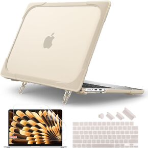 Batianda for M3 MacBook Air 15 inch Case 2024 2023 Release M2 Chip Model A3114 A2941,Heavy Duty Shockproof Protective Hard Shell with Fold Kickstand & Keyboard Protector for Enhanced Durability, Teal